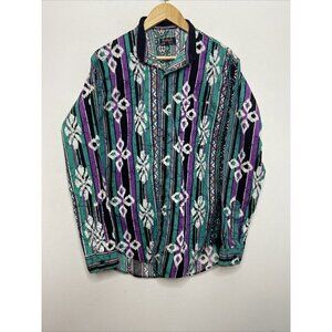 Vtg Ruddock Bros Western Button Shirt Striped  Men L Aztec Southwestern